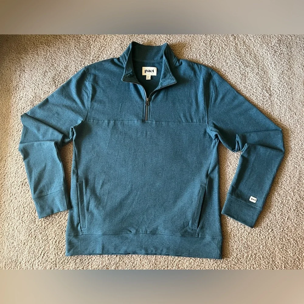 Pact Quarter Zip Pullover Men's Sz Medium Organic Cotton